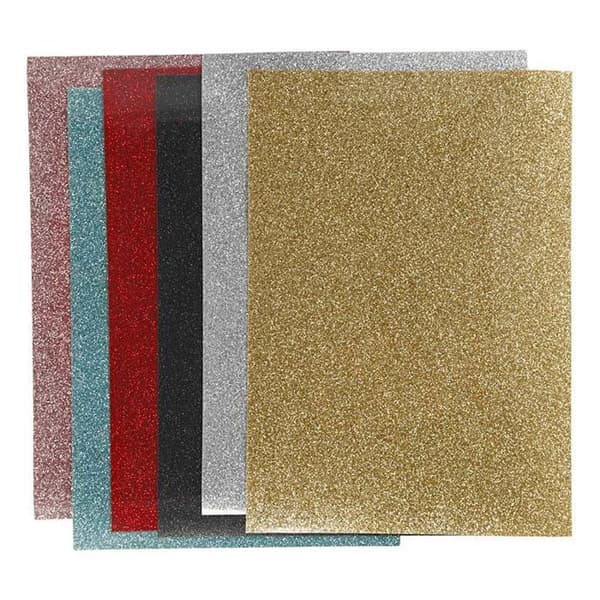 Termiskt klibbiga blad - Modeaccessoar - 14,8 x 21 cm - Glittrande - 6 st - Lätt att använda