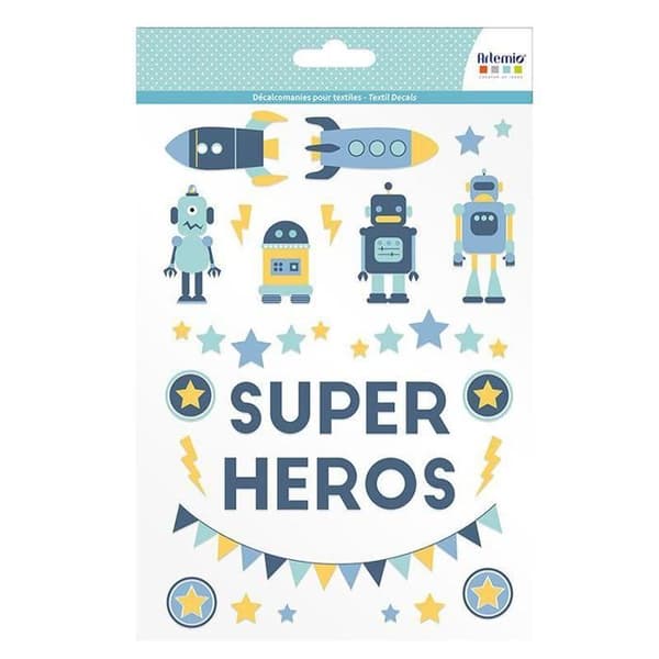 Iron-on transfer för textilier - A5 - Super Heroes