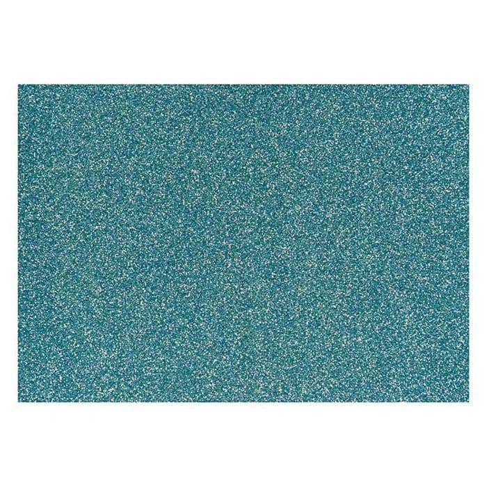 Blått glitter papper på järn - 14,8 x 21 cm