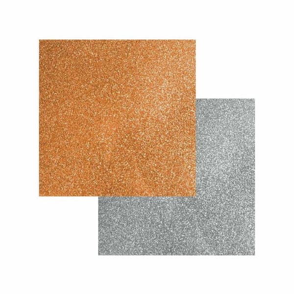 2 paljettjärn på flexlakan 91 x 33 cm - guld, silver