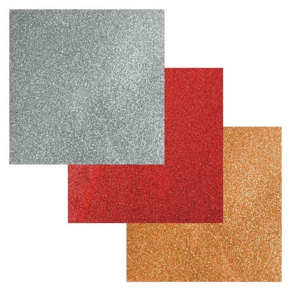 3 paljettjärn-på-flexlakan 91 x 33 cm - guld, silver, rött