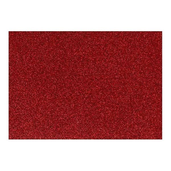 Rött glitter på järnpapper - 14,8 x 21 cm