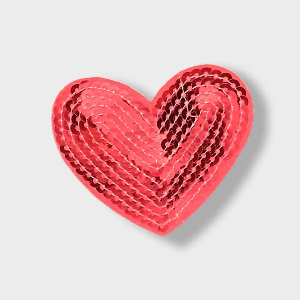 Tygmärke Patches | Applikationer (Iron-On) Ett hjärta med paljetter