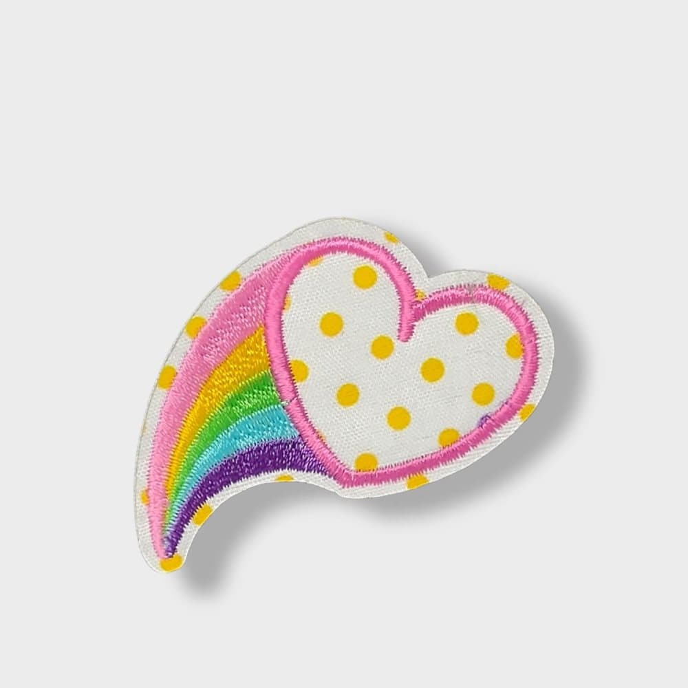 Tygmärke Patches | Applikationer (Iron-On) rainbow hjärta