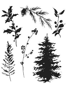 Tim Holtz Cling Stamps 18 x 15 cm - Winter Watercolor