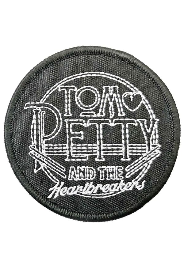 Tom Petty & The Heartbreakers Patch Circle Logo Official Black Woven Accessory Size