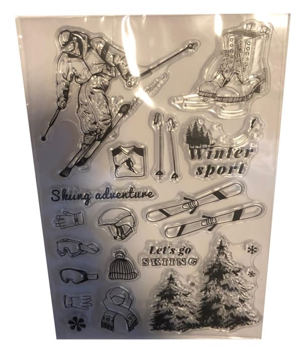 hobby clear stämplar vintersport skidor