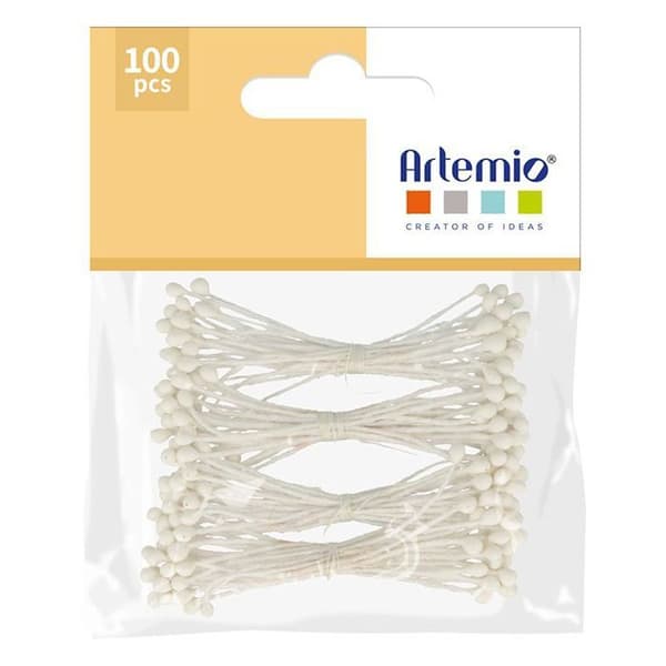 Pistiller och Stift - ARTEMIO - Vit - 5,5 x 0,2 cm - 100 st - Dekorativa Blommor
