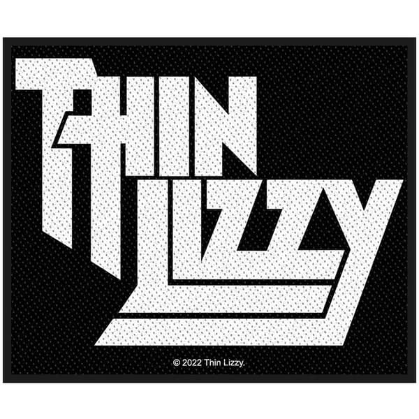 Thin Lizzy Patch Classic Band Logo Official Black Woven Sew On Accessory Size