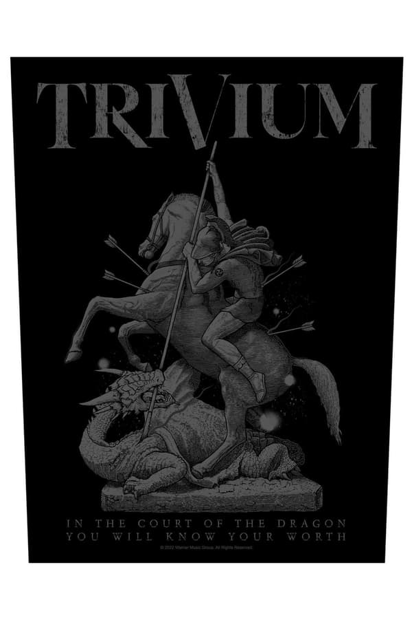 Trivium Back Patch In The Court Of The Dragon Official Black 36cm X 29cm One Size