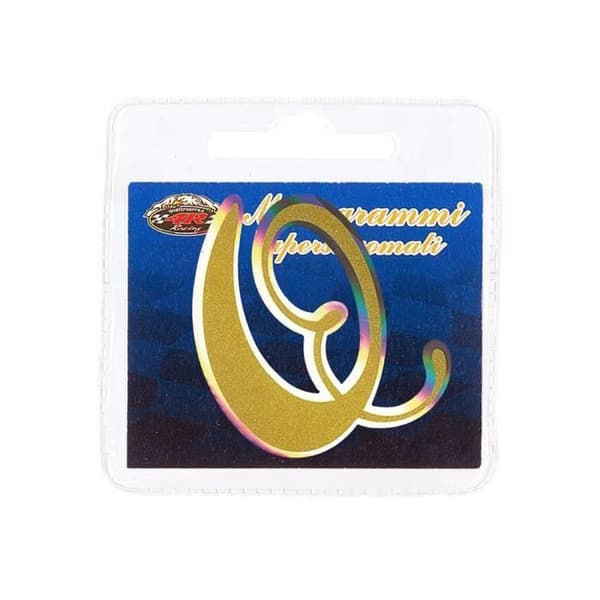 Holografisk självhäftande bokstav Q, guld