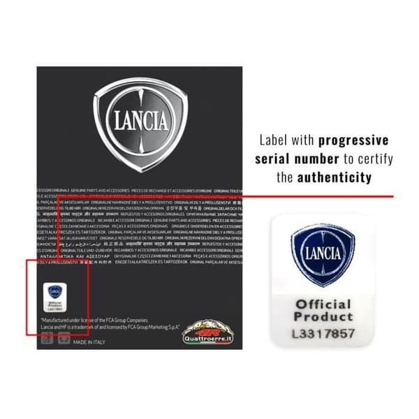 Officiell Lancia-lapp, sköldlogotyp, 60 x 60 mm