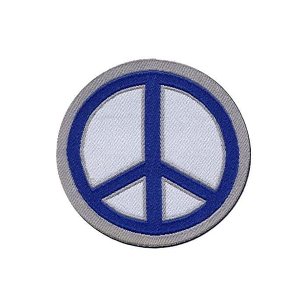 Peace Symbol självhäftande lapp, broderidekal, 5,7 x 5,7 cm
