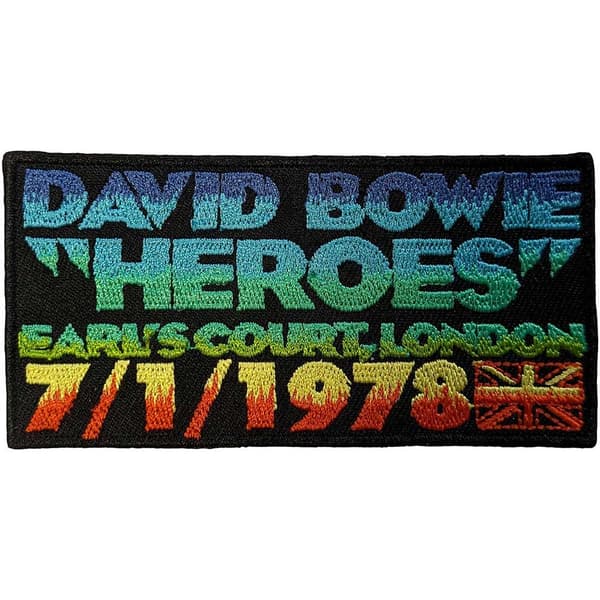 David Bowie Standard Woven Patch: Heroes Earls Court