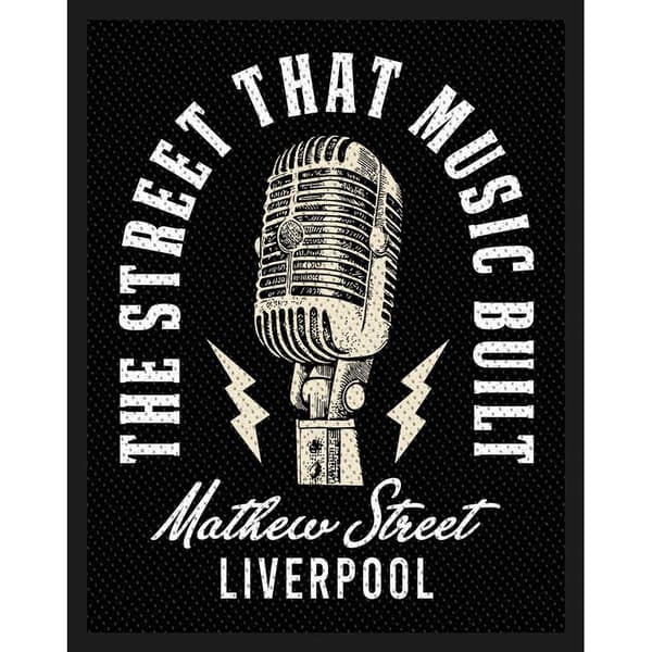 Mathew Street Liverpool The Street That Music Built Woven Patch Accessory Size