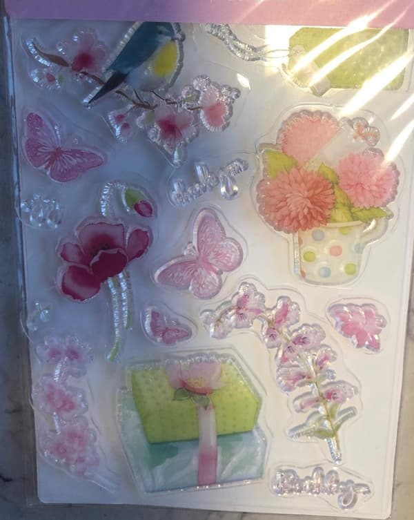 1 ark clear stämpel fågel blomma fjäril ett set