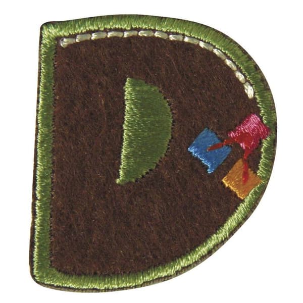 Broderad bokstavslapp - D - 3 cm - Termofixbar...
