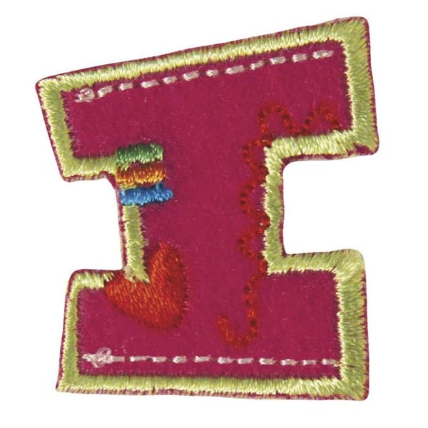 Broderad bokstavslapp - I - 3 cm - Termofixbar...