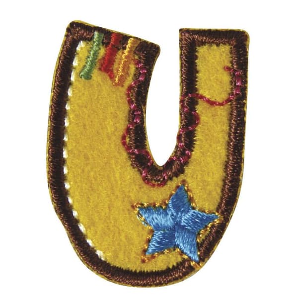 Broderat thermofäste märke Bokstav U 3 cm