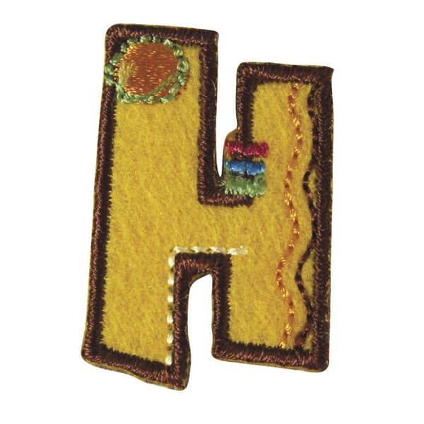 Broderad bokstavslapp - H - 3 cm - Termofixbar...