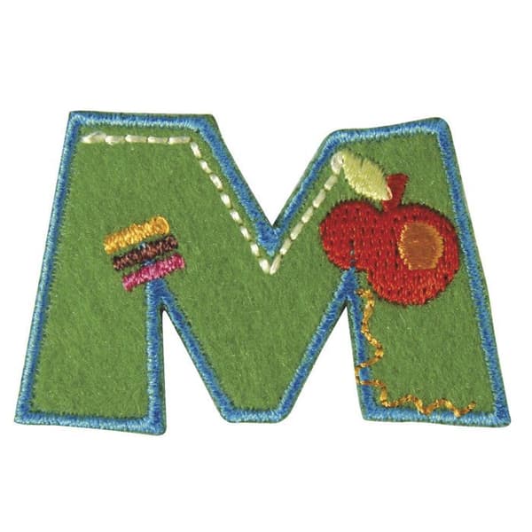 Broderat thermofäst märke bokstav M 3 cm