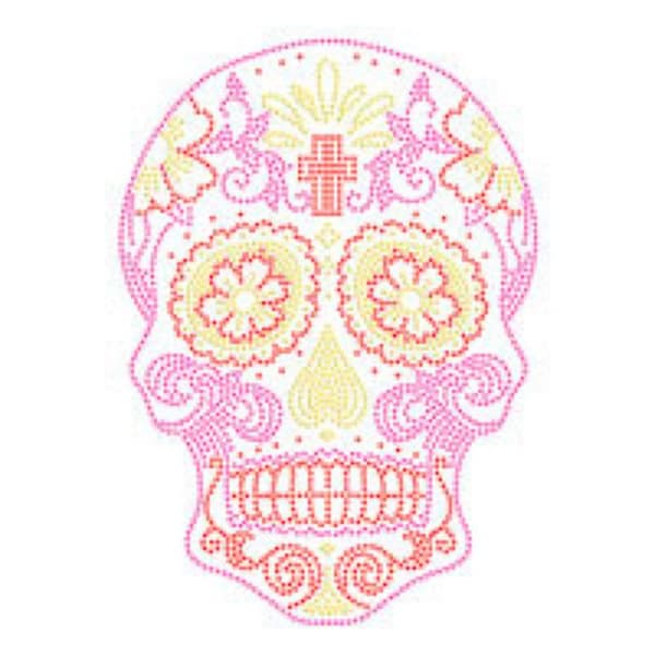Thermocollant - Ki Sign - Tête de Mort XL - Fluo - 18x25 cm - Lätt att stryka på