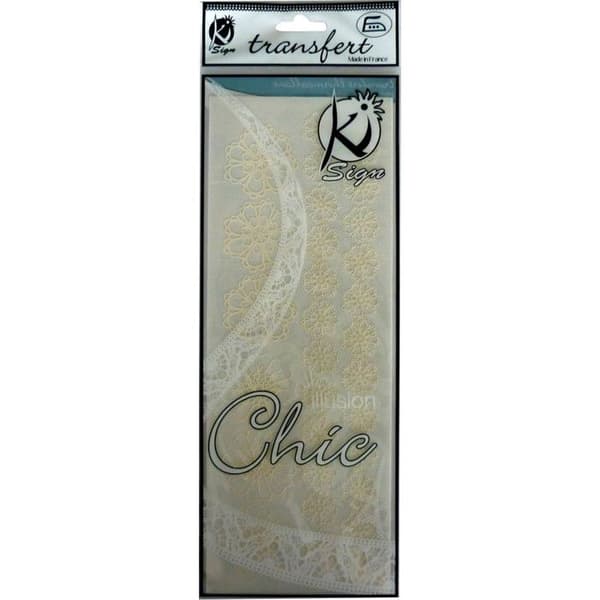 Termotransfer velour Blomma vit 10x30cm