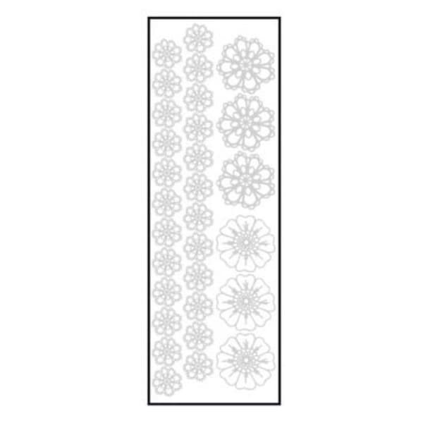 Termotransfer velour Blomma vit 10x30cm