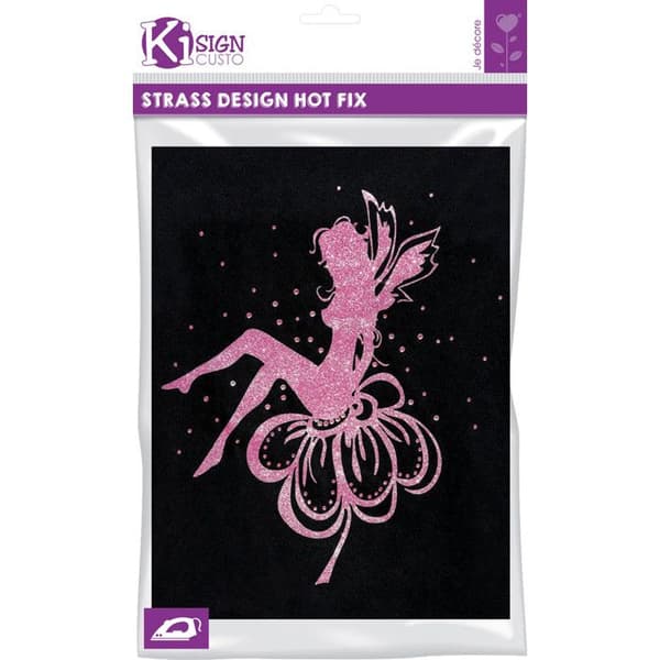 Transfer thermocollant nagel och strass Ängel glitter 17x20cm
