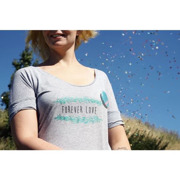 Grand Transfert textil Patch märke termofix Forever love 19 cm