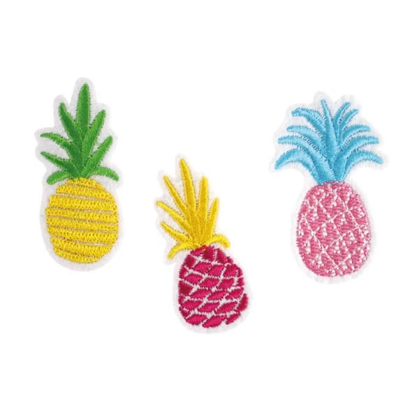Broderat ananaspatch 6 cm 3 styck