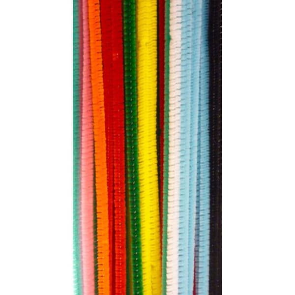 Fils chenille - Ej specificerad - Assortiment av 45 - Diameter 6 mm - Längd 30 cm - 9 blandade färger