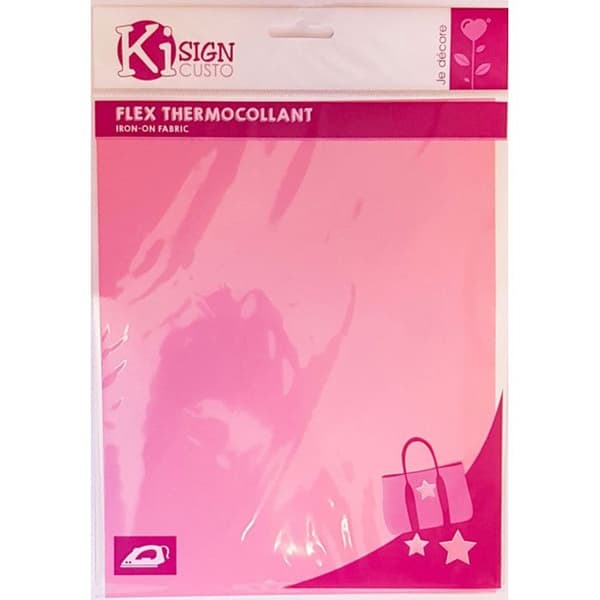 Termotransfer - Ki-Sign - Matt rosa - 20 x 25 cm - 1 styck - Fraktas från Frankrike