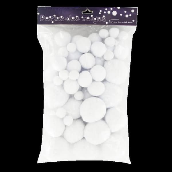 Set med 72 vita pompoms