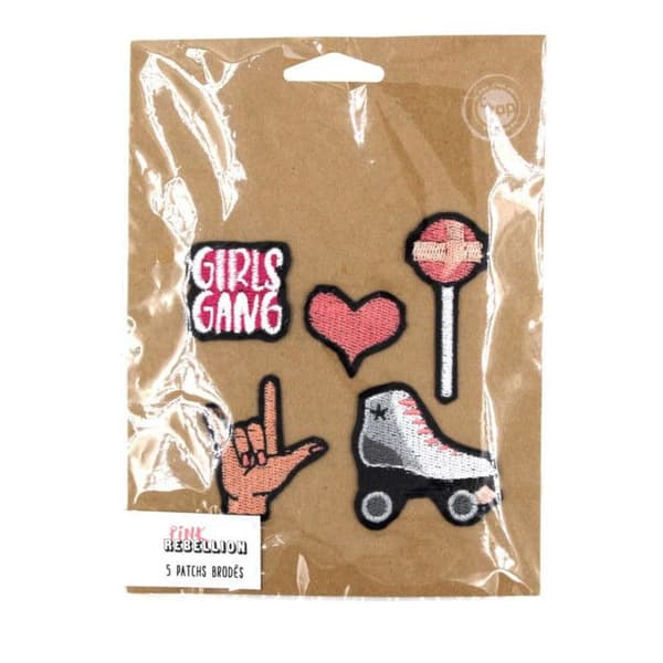 Broderade lappar Girls vinn 3 till 6 cm 5 stycken