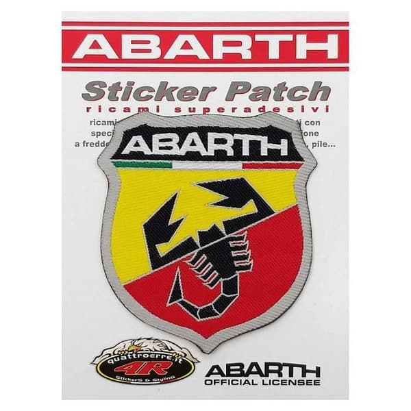 Officiell Abarth självhäftande lapp, logotyp, 74 x 80 mm