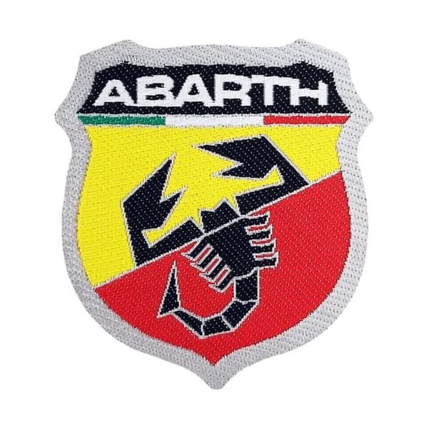 Officiell Abarth självhäftande lapp, logotyp, 74 x 80 mm