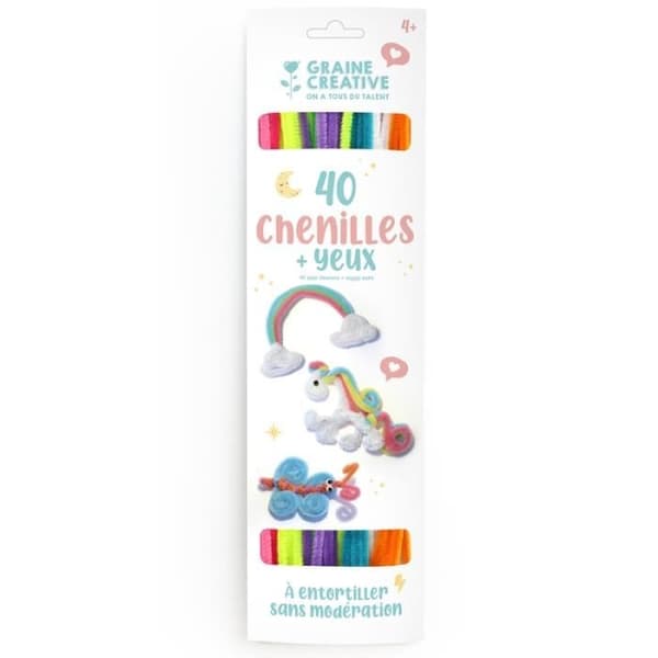 Barns kreativa kit - Chenille garn - Enhörning och magiska färger