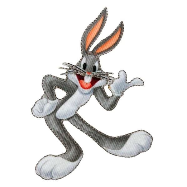 Termoförsett märke - Looney Tunes - Bugs Bunny - 7,1 x 5,9 cm - Grå - Kreativ och mångsidig