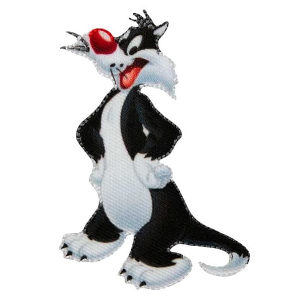 Termofixerat märke - Looney Tunes - Sylvester - Svart - 7,6 x 5,2 cm - Kreativ och mångsidig