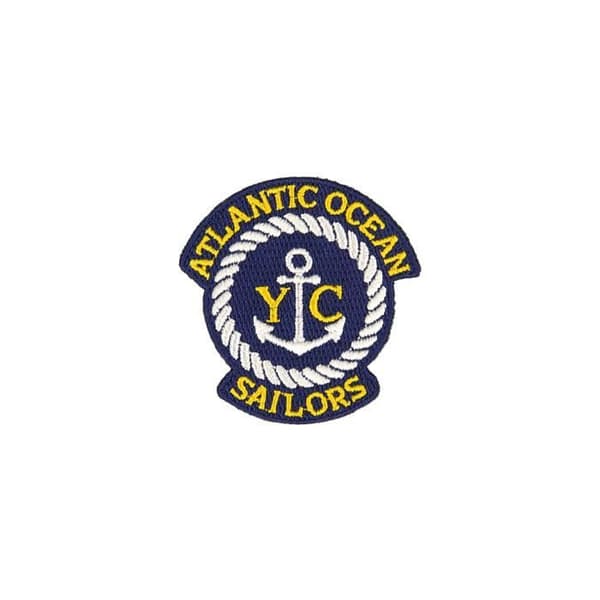 Ecusson thermocollant blason nautique atlantic ocean 4,9cm x 5cm