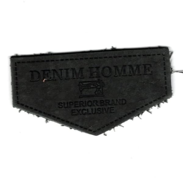Sydd emblem - MEDIAC - Denim Herr - Äkta läder - Mörkgrå - 3,50 x 6,50 cm