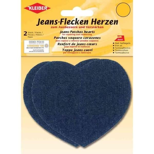 Strykplåster för jeans Hjärta, mörkblå