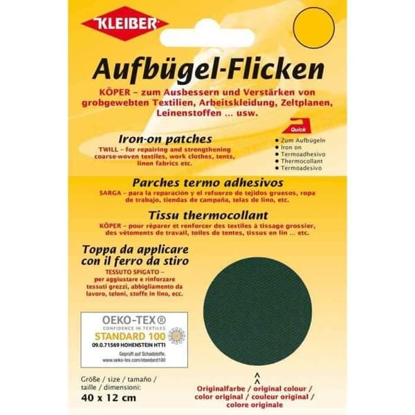 Fleecelapp - KLEIBER - Köper - 400 x 120 mm - 100% bomull - Grön