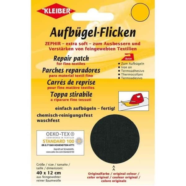 Patch thermocollant - KLEIBER - Zephir - 400 x 120 mm - 100% bomull - Maskintvättbar upp till 60 grader