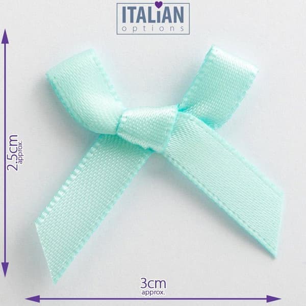 Italienska alternativ - 7913 - Satin Craft rosetter, förpackning om 100, Ankblå, Bredd 3 cm