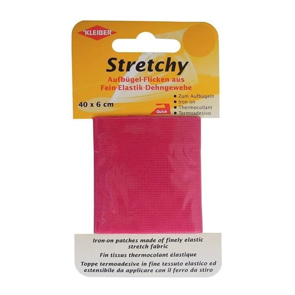 Kleiber 40 x 6 cm termofixerat elastiskt band för klädreparation, Rosa / Fuschia - 300-11