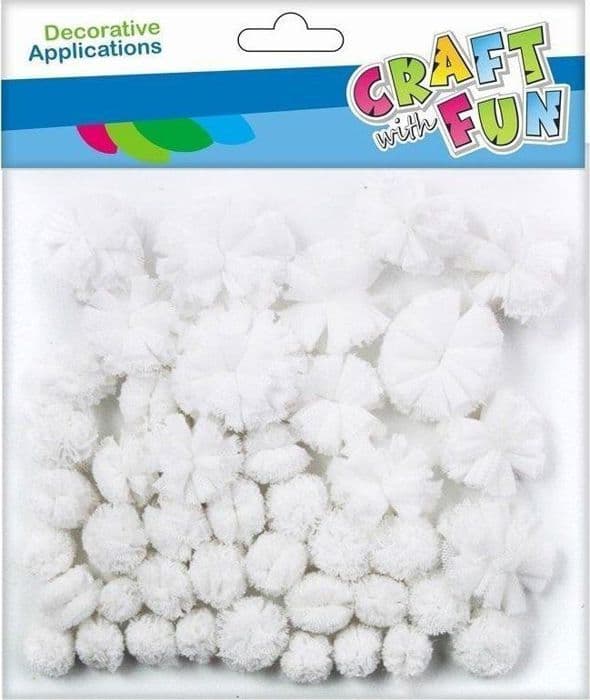 Skapa med roligt - POMPON MAT - CF DECK DECK POMPON TISSU 43PCS VIT PBH 12/144