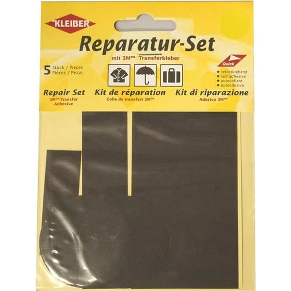 Kleiber 5-delars Set Ficklappar nylon för att laga kläder, Grå - 430-01