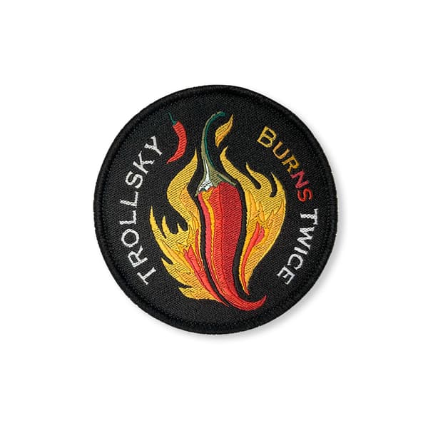 Trollsky Burns Twice & Chilipepparlapp | Broderad rund
